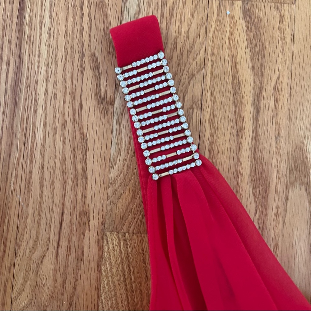 Cache One-Shoulder Pinkish Red Cocktail Dress | Size 10 | Like New - Picture 2 of 9